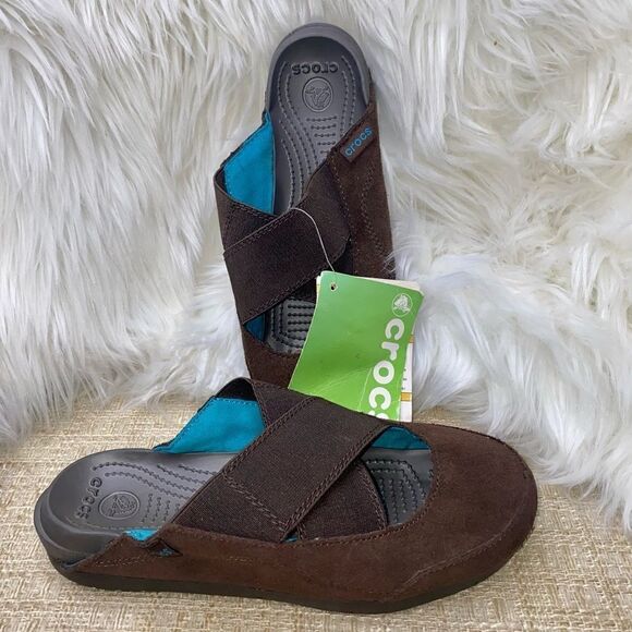 NEW CROCS Size 4 Edie Mules Women's Mahogany Shoes - Picture 4 of 11